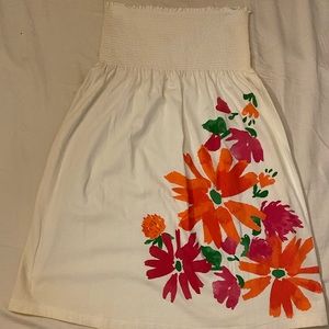 White strapless beach coverup